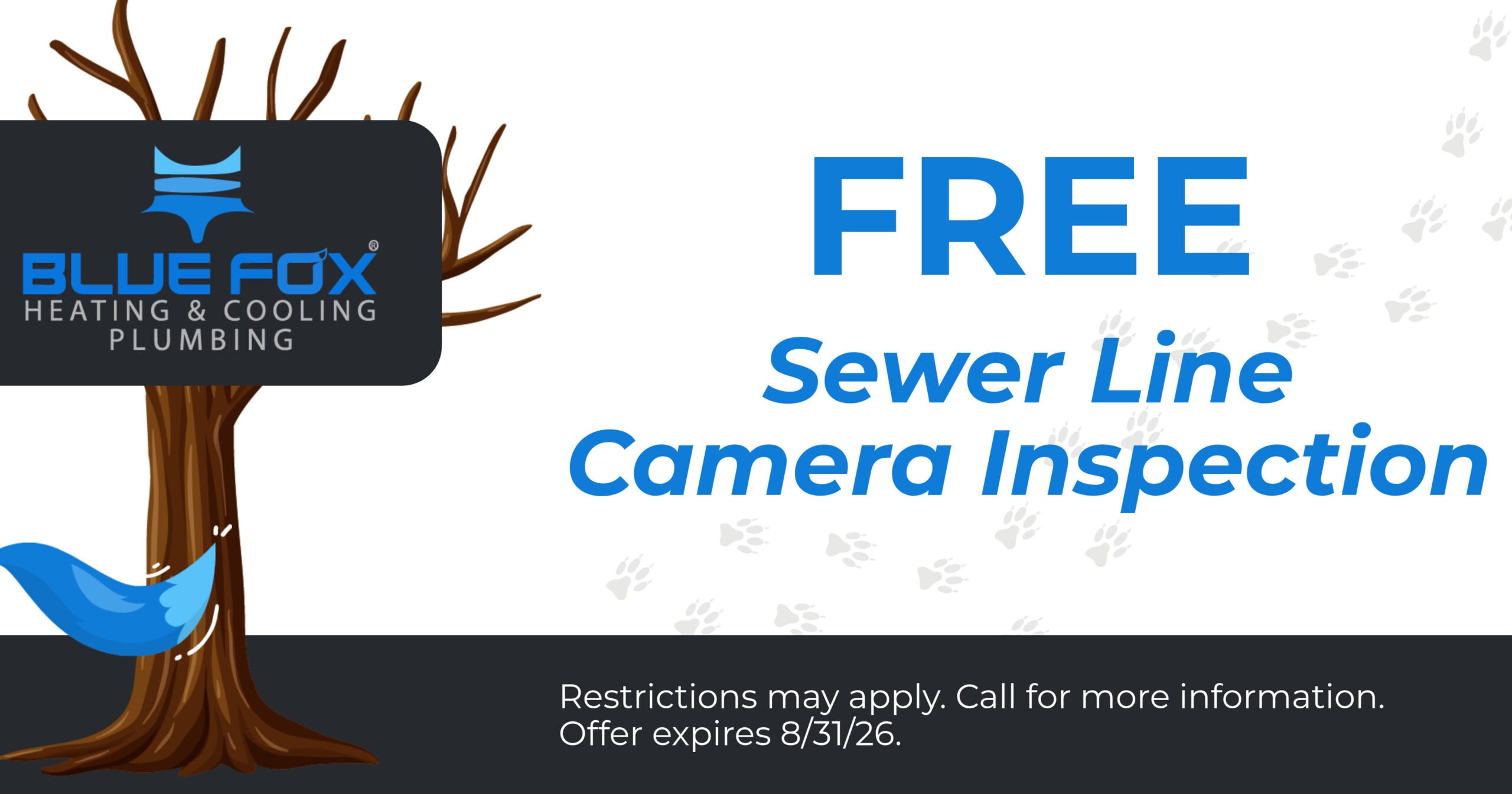 Free sewer line camera inspection.