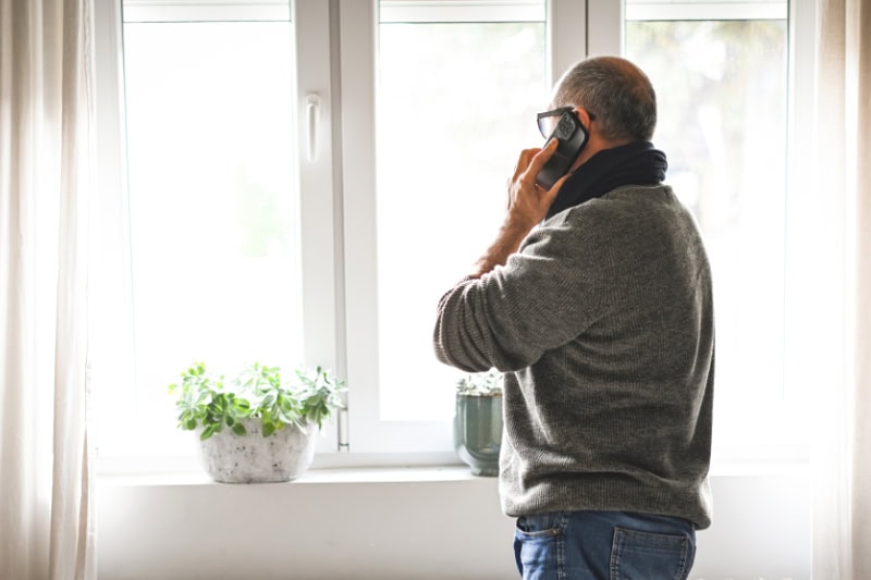 Man on phone to get some help.
